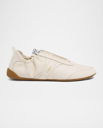 Chlo&eacute; Kick Leather Low-Top Sneakers