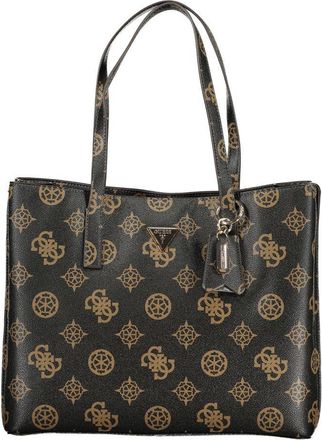Guess Brown Polyurethane Womens Bag with Dual Handles and Spacious Womens Compartments