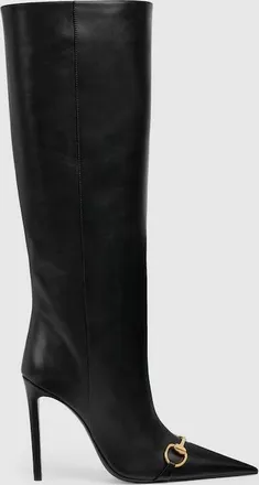 Gucci Womens Donna Slip-on Boot, Black, Leather