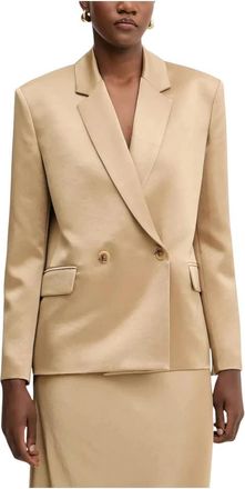 Liviana Conti Benedict Blazer - Dames - Blazers - Beige - M - Leer - Jassen