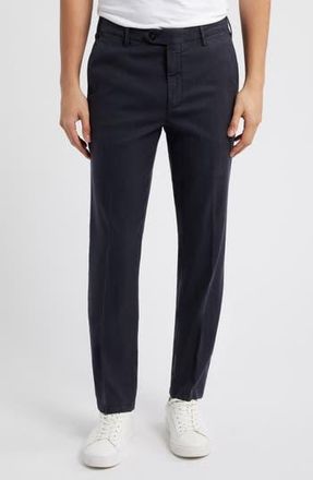 Canali Regular Fit Flat Front Comfort Twill Pants in Navy at Nordstrom Rack, Size 60R