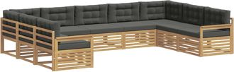 vidaXL Conjunto De Sof&aacute;s De Exterior 9 Uds. Blanco Y Antracita Vidaxl