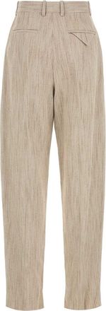 Bottega Veneta Womens Fiammata Trousers Gray Viscose Polyester Silk