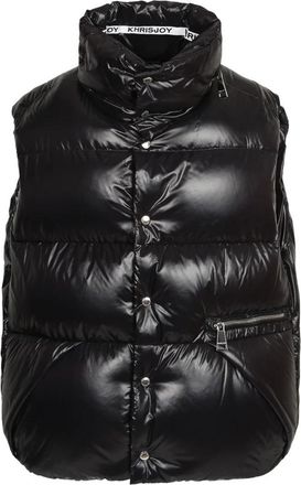 Khrisjoy Zwarte Veer Mouwloze Gilet - Heren - Bodywarmers - Zwart - XS - Polyester - Jassen