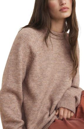 Mango Crewneck Sweater in Medium Pink at Nordstrom, Size Small