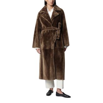Arma Abrigo de Borrego Reversible Rien - Coats - Mujer - Marr&oacute;n - M