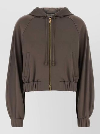 Moncler stretch jersey hooded sweatshirt front pockets