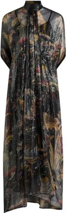 Etro Lange jurk met ge&iuml;ntegreerde cape - Dames - Casual kleedjes - Veelkleurig - S - Kleedjes