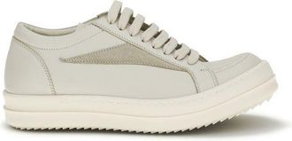 Rick Owens Beige Calf Leather Bos Taurus Low Top Womens Sneakers