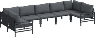 vidaXL Garden Sofa Set 7 pcs Anthracite Steel Vidaxl