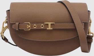 Tod's Mini borsa T Signature a mezza luna in pelle a grana con logo