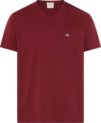 GANT T-Shirt »SLIM SHIELD V-NECK T-SHIRT« mit einer kleinen Logostickerei auf der Brust