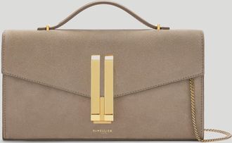 DeMellier The Vancouver Clutch in Light Taupe Suede Leather Clutch