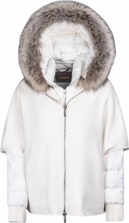 Moorer Womens Luxury Short Puffer Jacket In Bianco
