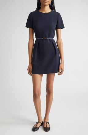 Max Mara Kefalos Cady Belted Minidress in Navy at Nordstrom, Size 14