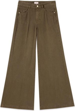 Oltre Straight Broeken - Dames - Wijde Broeken - Groen - 2XL - Broeken