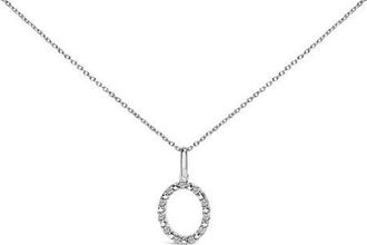 House of Brilliance Sterling Silver Diamond Accent A-Z Initial Pendant Necklace in Sterling Silver |O at Nordstrom