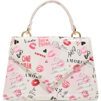 Aldo Bellavitaa Faux Leather Top Handle Bag in White Combo at Nordstrom