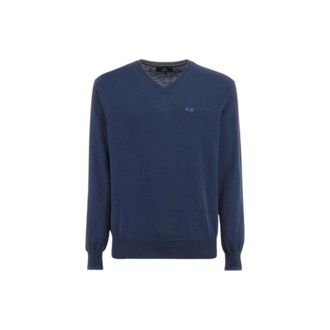 La Martina Maglione Basic in Cotone e Lana - - Knitwear - Uomo - Blu - L