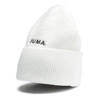 Puma (WMNS) PUMA Classic Hybrid Fit Trend Ribbed Beanie White Black 022350-02