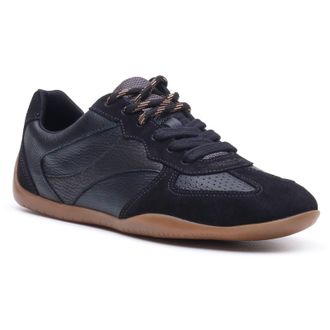 Hush Puppies Jovie Leren Dames Zwarte Sneakers
