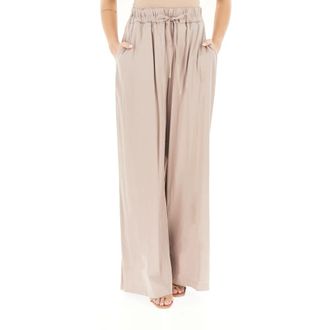 Fracomina Palazzo Pant - female - Fracomina - Wide Trousers - Beige - XL - Trousers
