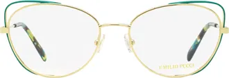 Emilio Pucci EP5141 Floating Oval Metal Frame Eyeglasses - Gold