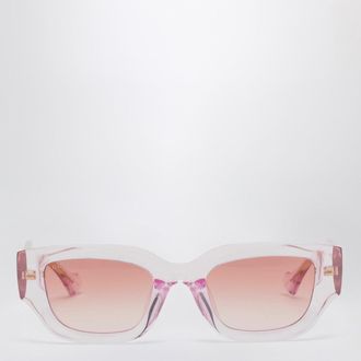 Gucci Rectangular pink/transparent sunglasses