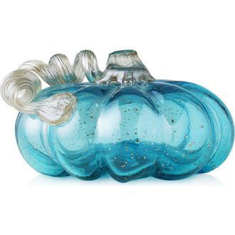 Glitzhome Fall Multi-Style Small Glass Pumpkins in Glitter Blue at Nordstrom, Size Medium