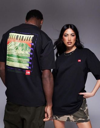 The North Face Kilimanjaro - T-shirt unisex oversize nera con stampa sulla schiena-Nero