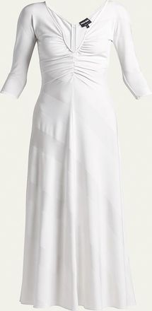 Giorgio Armani Diagonal Striped Jacquard Jersey Maxi Dress