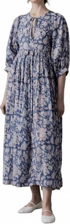 Guadalupe Design Anuka Midi Long Dress In Blue