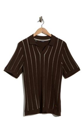 Buffalo Wheo Johnny Collar Knit Polo in Brown Combo at Nordstrom Rack, Size X-Large