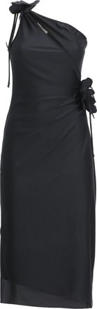 Coperni Asymmetric One-Shoulder Mini Dress with Floral Embellishments