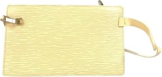 Louis Vuitton Pre-owned Pouch- Sling Bag - Dames - Vintage Schoudertas - Geel - ONE Size - Leer - Vintage
