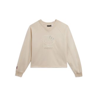 Freddy Felpa cropped con scollo a V e ricamo Hello Kitty