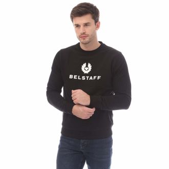 Belstaff Mens Signature Crewneck Sweatshirt in Black-White material_cotton - Size X-Small