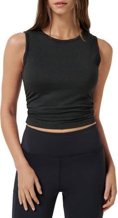 Travis Mathew Skyline Ruched Jersey Tank in Heather Black at Nordstrom Rack, Size X-Large