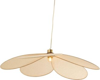 Rendez-Vous Déco Lámpara de techo de tela beige y metal dorado D75 cm