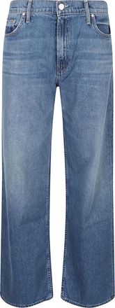 Mother The Rerun Zip Sneak Jeans - Dames - Loose Fit Jeans - Blauw - W31 - Katoen - Jeans