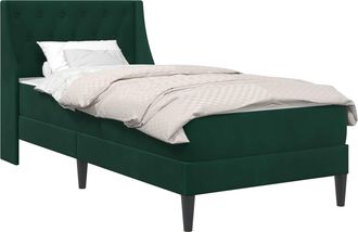 vidaXL Estructura De Cama Con Colch&oacute;n Verde Oscuro 100 X 200 Cm Vidaxl