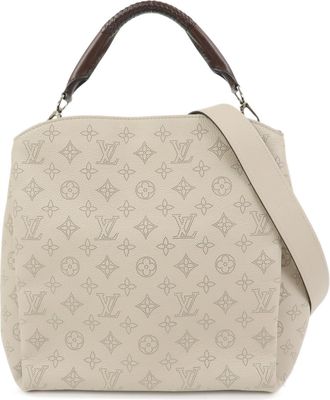 Louis Vuitton Babylone Mahina Leather Beige Leather Handbag (Pre-Owned)