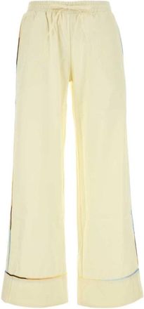 AMOTEA Nila Pantalon - Dames - Wijde Broeken - Geel - S - Katoen - Broeken