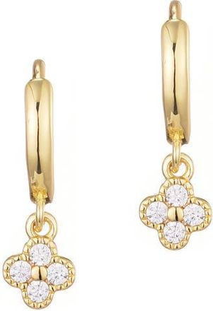 Adornia Mini Cubic Zirconia Clover Drop Earrings in Gold at Nordstrom Rack