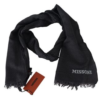 Missoni Wool Knit Neck Wrap Scarf - Black