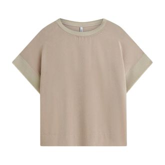 Summum Boxy Top Soft Lurex Jersey - Dames - Tops - Beige - Maat: 2XL Jersey