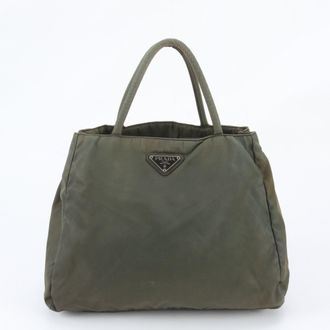 Prada Green Khaki Handbag Shoulder Bag Tote Bag (Pre-Owned)