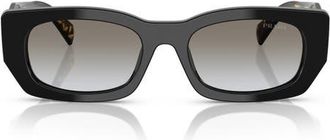 Prada 53mm Pillow Square Polarized Sunglasses in Black 2 at Nordstrom