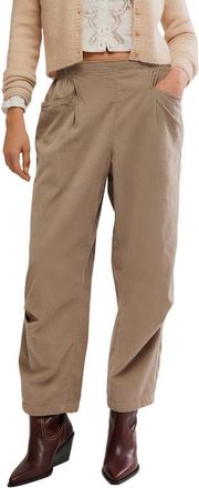 Free People Nice Choice Corduroy Pull-On Pants in Fossil Dune at Nordstrom, Size X-Small