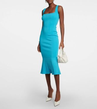 Galvan Atalanta Midi Dress In Turquoise